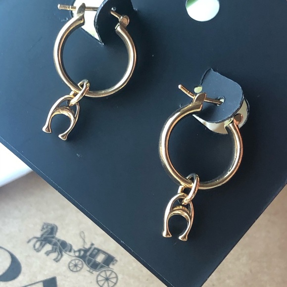 Coach Jewelry - 🌞 Coach gold huggie earring with charm